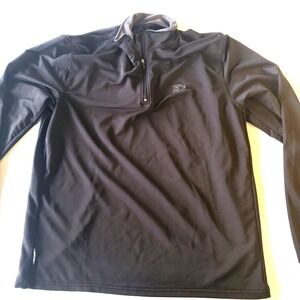 Mens STARTER Black Golf Pullover Light weight sweater Large Star Fit  1/4 Zip